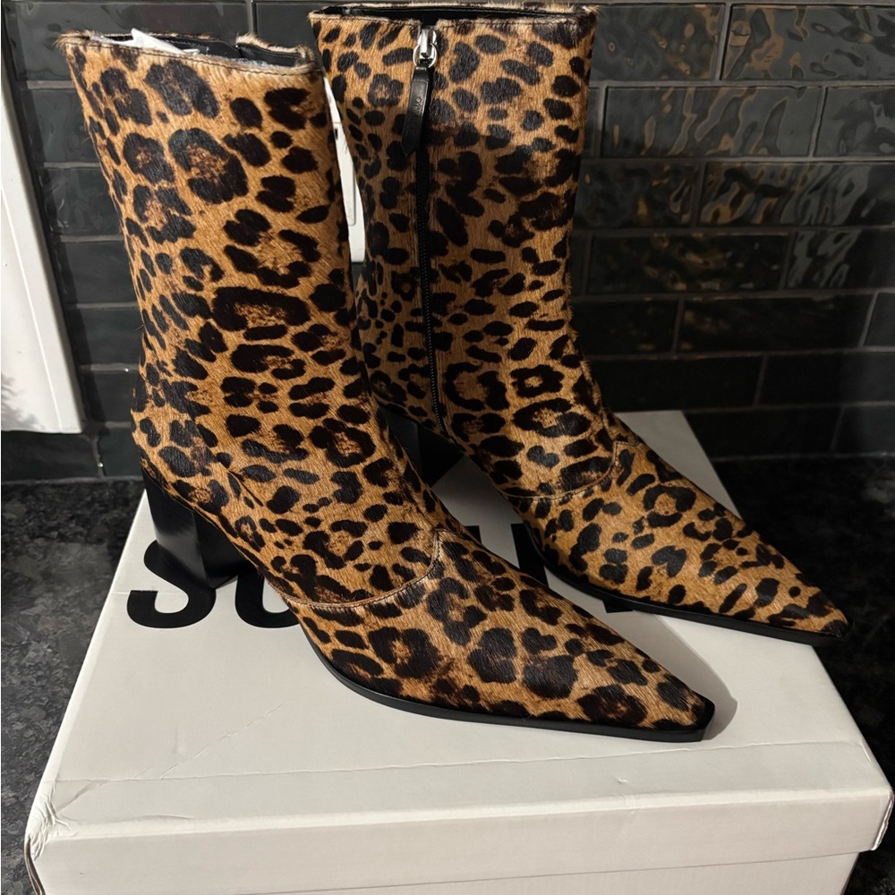 Schultz Leopard Print Heeled Boots